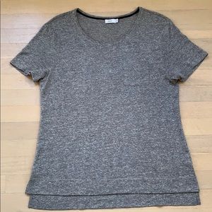 VINCE Short Sleeve Black/Grey/White Knit Tee-MINT!